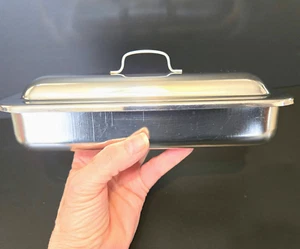 Polar Ware VTG Small Stainless Steel Medical/Dental Tray with Lid, 3¼" x 8¾" USA - Picture 1 of 5