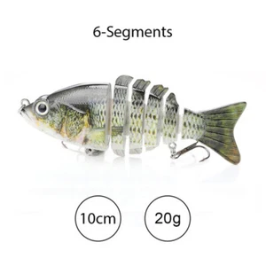 1 Fishing Lure Multi Jointed Hard Baits 6 Segments 4 inch size Swim Bait - Picture 1 of 1
