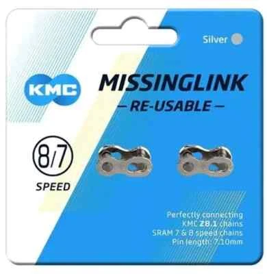 Two Pack NEW KMC 7/8 Speed Missing Link Bike Chain Quick Links KMC SRAM Shimano - Image 1 of 3