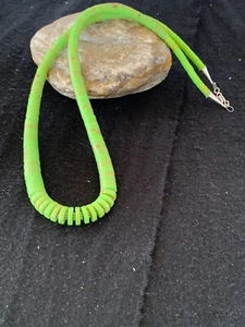 Green Gaspeite Stabilized Navajo Sterling Silver Beads Necklace 21” 4243 - Picture 1 of 12