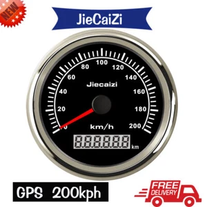 85mm Black GPS Speedometer Gauge 0-200kmh for Car Boat ATV Motorcycle Waterproof - Picture 1 of 9