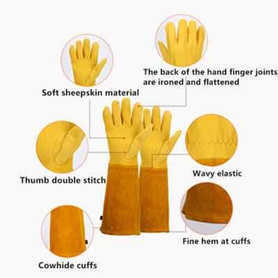 Guantes de Jardín Premium Manga Larga Estilo Guantelete Rosa Poda Protección Cactus Foto 1 de 4