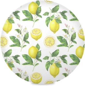 Lemon round Placemats Non-Slip Washable Polyester Table Mats Set of 4 - Picture 1 of 11