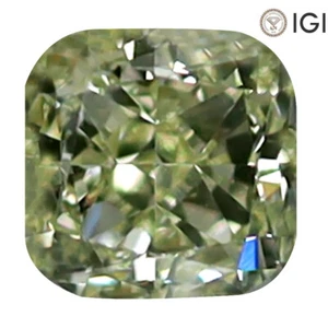 0.34 ct IGI Certified Cushion Cut (4 x 4 mm) VS1 Fancy Light Yellow Diamond - Picture 1 of 4