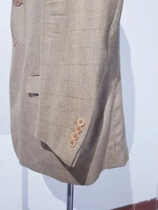 56L 46L Brown Blue Orange Glen Check Wool Cashmere Tweed Sport Coat Jacket - Picture 1 of 7