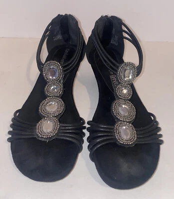 Zapatos de cuña Croft & Barrow para mujer con cremallera negros talla: 7 Foto 1 de 4