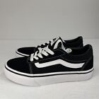 Vans Shoes Kids Size 13.5 Black White Ward Suede Canvas Sneaker NEW $50