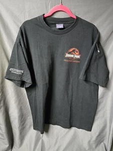 Vintage single stitch Jurassic Park black T-shirt SZ XL Collectors Edition Promo - Picture 1 of 11