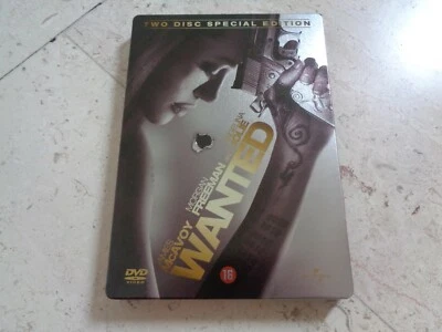 WANTED Angelina Jolie James McAvoy 3 Disc debossed SteelBook Blu-ray DVD  Foto 1 de 4