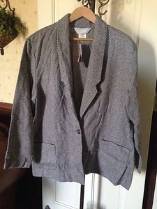 Women's Size 20 Avg Herringbone Blazer, Jacket, Blair, NWT - Picture 1 of 6