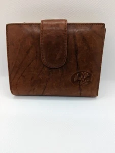 Leather Wallet With Gold Kiss Lock Coin. Burton - Picture 1 of 9