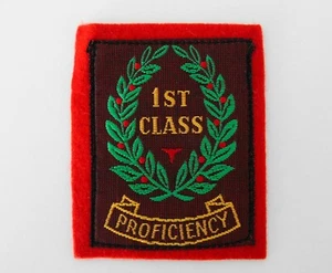 Parche de tela tejido de primera clase Proficiency coser insignia vintage - Imagen 1 de 1