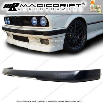 For 84-92 BMW E30 Sedan 320i 325i DTM RG Style Front Bumper Spoiler Lip Splitter - Image 1 of 4
