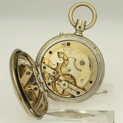 ¡Raro! LONGINES Antiguo Reloj Bolsillo Hombre Sin Fusible Dúplex Cronómetro Sin Repetidor Foto 1 de 4