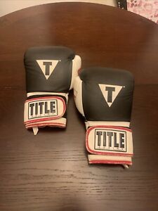 Title Boxing Gel World Bag Leather Hook & Loop Training Gloves Size Large 