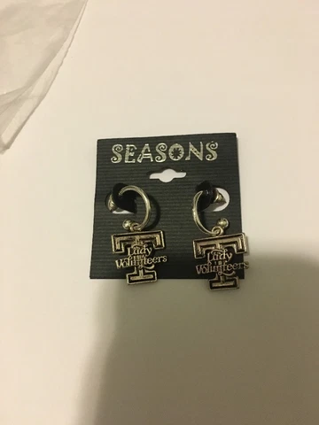 1 Pair Seasons Tennessee Lady Volunteers Earrings Silver & Black Cover