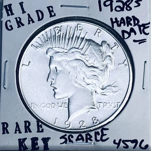 1928 S PEACE SILVER DOLLAR HI GRADE GENUINE U.S. MINT RARE KEY COIN 4596 - Picture 1 of 3