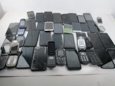Lot Of 38 Assorted Cell Phones For Parts Scrap Gold Recovery/Repair See Pics - Image 1 of 4