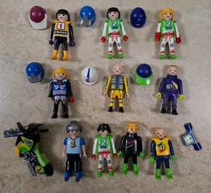Vintage Lot of Motocross Bike Themed Playmobil Figures - Picture 1 of 2