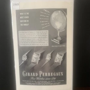 Vintage 1949 Girard Perregaux Watch What is The Most Asked Ad Advertisement - Picture 1 of 2