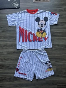 Vintage 90s Disney Mickey Mouse Shirt & Shorts Set Size Medium - Picture 1 of 11