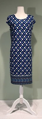 Vestido Vaina Mujer Liz Claiborne Azul Diseño Geométrico Talla M Nuevo Sin Etiquetas Foto 1 de 4
