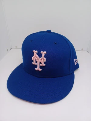 New York Mets Team Issued Mother's Day Game New Era Hat Blue Pink Size 7 5/8 USA - Image 1 of 4