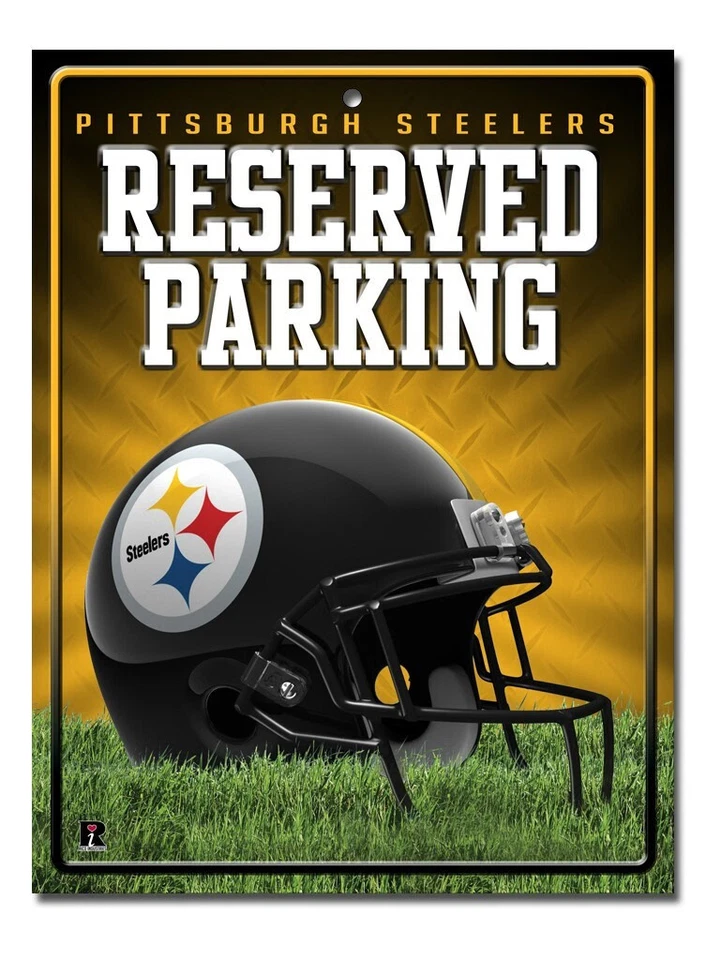 Pittsburgh Steelers Metal Reserved Parking Sign NFL Wall Embossed Garage