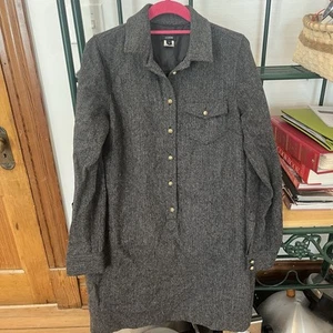 J Crew Houndstooth Wool Dress Grey - Picture 1 of 5