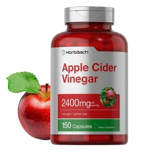 Apple Cider Vinegar Capsules | 2400mg | 150 Count | Non-GMO, Gluten Free Supplem - Picture 1 of 10