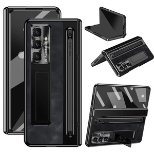 Für Galaxy Z Fold 4/5/6/7 Leder + Hart PC Ständer Hülle mit Stylus Displayschutz - Bild 1 von 19