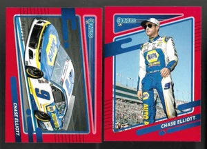 ( 2 ) 2022 DONRUSS RACING RED PARALLELS CHASE ELLIOTT xx / 299 NAPA - Picture 1 of 1