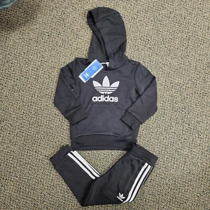 adidas Kids Adicolor Hoodie Set 'Black' Hoodie and Pants / H25253 / Size 5T - Picture 1 of 5