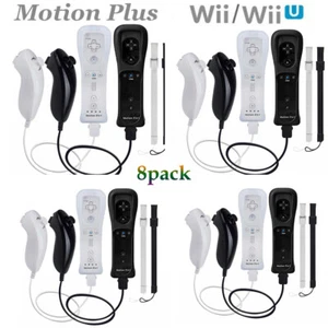 2.4G Wireless Remote Controller Nunchuck for Nintendo Wii &Wii U Games 8PCS - Picture 1 of 21