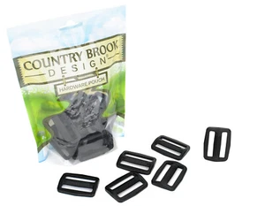 25 - Country Brook Design® 1 1/2 Inch Black Economy Plastic Triglide Slides - Picture 1 of 2