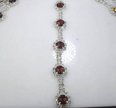 Aplique de moda 12 mm cristal estrás cierre plata garra cadena 1 yarda Y Foto 1 de 2