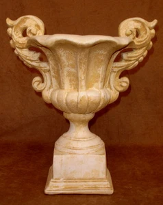 Large Greek Fluted Urn With Handle Vase Home Garden Home Decor 17" - Picture 1 of 6