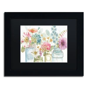 Trademark Fine Art ' Rainbow Seeds Flowers X ' Black Matted Black Frame by Li... - Picture 1 of 7