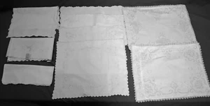 ANTIQUE EMBROIDERED FINE LINEN BABY PILLOWCASES LOT OF 9 - Picture 1 of 20