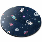 Round Mouse Mat - Astronaut & Spaceships Kids Pattern Office Gift #16721