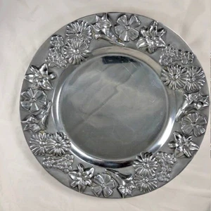Fantastic MARIPOSA BRILLANTE  Round Floral Aluminum Serving Platter  13 1/2” - Picture 1 of 3