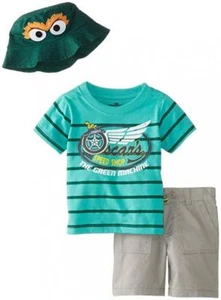 Sesame Street Infant Boys Oscar 3pc Short Set Size 12M 18M 24M - Picture 1 of 1