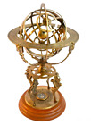 Antiker Messing-Weltkugel-Armillar-Kompass mit riesiger Basis, dekorativ...