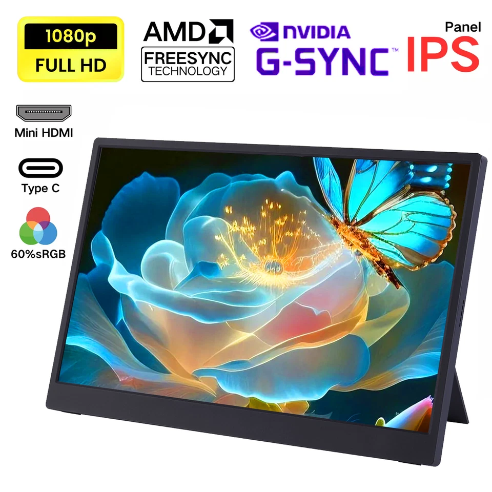 Alcopaca AL01K 15.6" Portable Display Monitor FHD IPS Type-C For Gaming / Work - Image 1 of 4