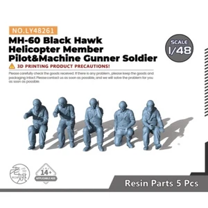 LY48261 1/48 MH-60 Black Hawk Helicopter Member Pilot&Machine Gunner - Picture 1 of 2