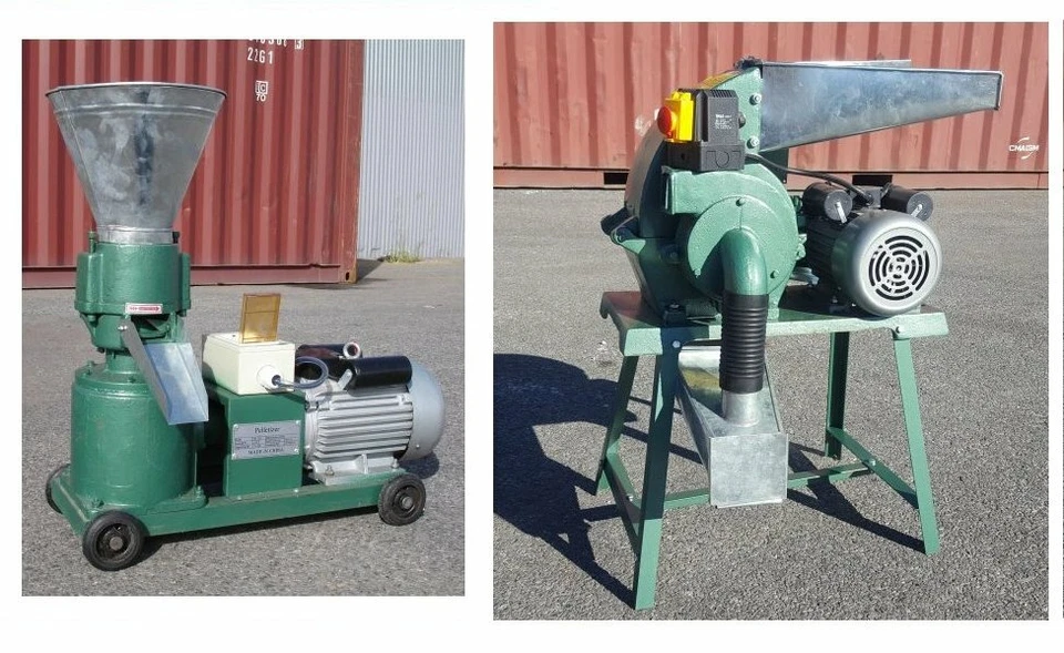 Pellet Mill Press Machine & Hammer Mill Crusher Machine Combo With Single Phase - image 1 of 4