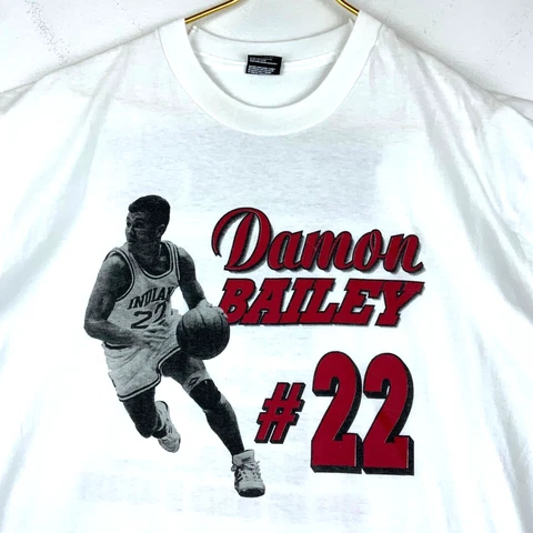 Vintage Damon Bailey Indiana Pacers T-shirt Size XL Nba Single Stitch Made Usa Cover
