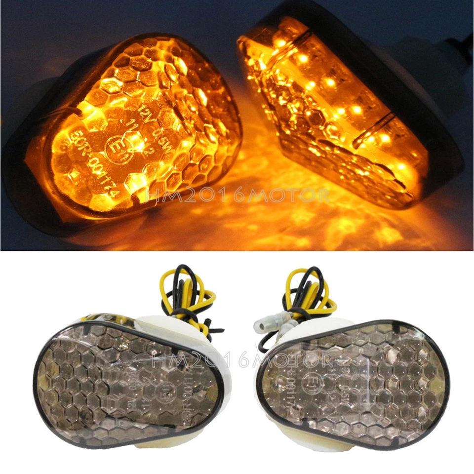 Mini señales de giro LED de humo de plástico de 1,9" para Kawasaki ZX9R 1998-03 Foto 1 de 4