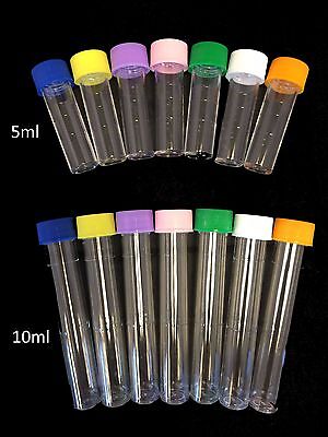 5ml Plastic Test Tubes Vials Sample Containers Powder Craft With Screw Caps Tube • 19.99£