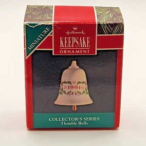 Hallmark Keepsake Ornamento Dimble Bell Porcellana Fine Serie 1991 #2 - Foto 1 di 9